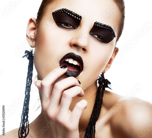 Photo: Individuality. Extraordinary Hippie. Extreme Make-up. Subculture Individuality. Extraordinary Hippie. Extreme Make-up. Subculture
