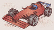 Formula 1 race. Grunge style