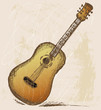 Classical guitar. Grunge style