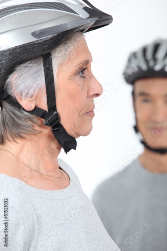 Photo: Older woman cyclist Older woman cyclist