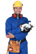 Builder with circular saw