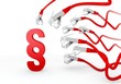 smart phone symbol with colourful network cable