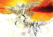 Icarus and Daedalus - drawing converted into vector