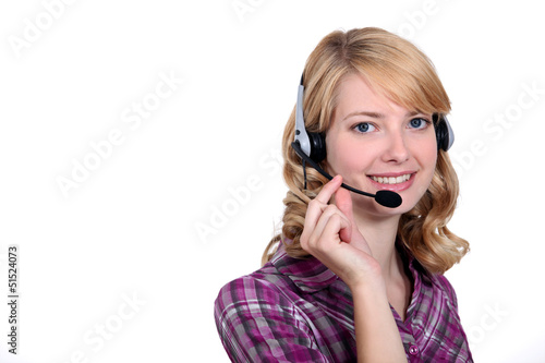 Photo: Young blonde receptionist Young blonde receptionist