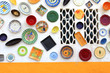Artisan's wall of handpainted plates