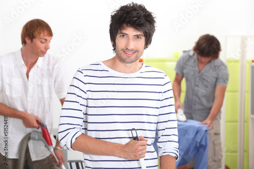 Photo: Men doing housework Men doing housework