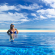 Woman at poolside