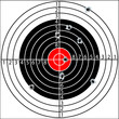 Shooting target with bullet holes, vector