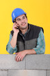 Photo: Mason on the phone Mason on the phone