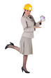 Woman entrepreneur on white background