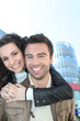 Couple visiting city