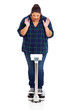 plus size teen girl shocked when weighting