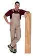 Man with wooden flooring