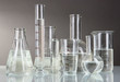 Test tubes on gray background