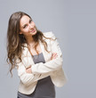 Foto: Happy young brunette woman. Happy young brunette woman.