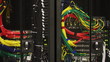 Servers full of data blinking 