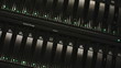 Servers full of data blinking 