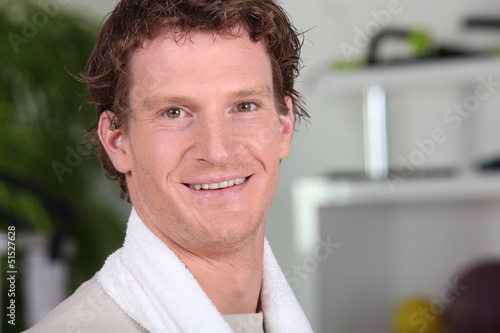 Photo: Man sweating after a workout Man sweating after a workout