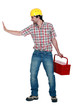 Photo: craftsman pushing something craftsman pushing something