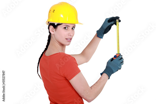 Photo: Woman with helmet Woman with helmet
