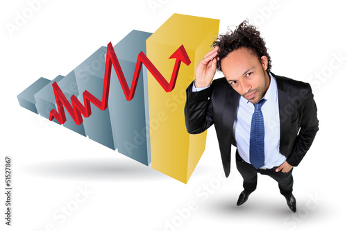 Photo: Businessman with an upwards growth chart Businessman with an upwards growth chart