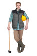 Man stood with sledge hammer