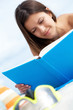 Reading on the beach