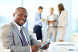 Businessman with touchpad