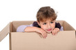 Photo: Girl in a cardboard box Girl in a cardboard box