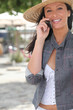 Attractive woman talking on her mobile phone