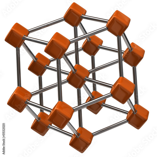 Illustration: Molecular Structure on white background Molecular Structure on white background