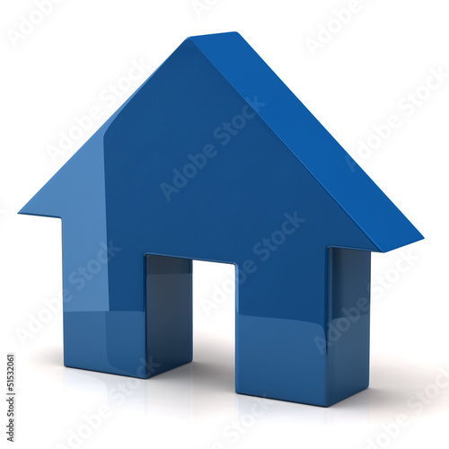 Illustration: Illustration of blue house on white background Illustration of blue house on white background