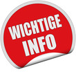 Sticker rot rund cu WICHTIGE INFO