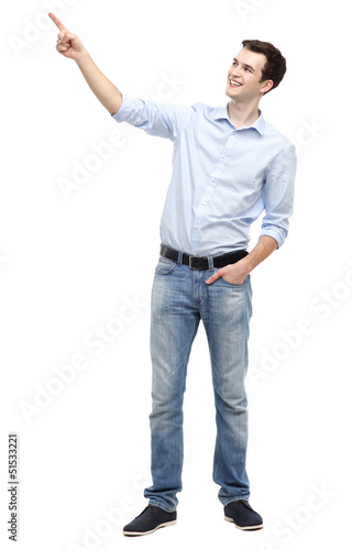 Photo: Young man pointing Young man pointing