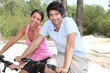 Couple on bicycle