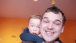 Video: Close up portraits of happy father and his son. Close up portraits of happy father and his son.