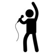 Piktogramm Sänger Musiker Vektor Icon Button