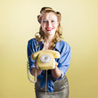 Pin-up hotline phone operator. Call Us!