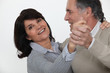Married couple dancing