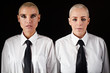 beautiful women with short hair wearing mens clothes