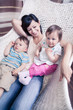 woman with twins