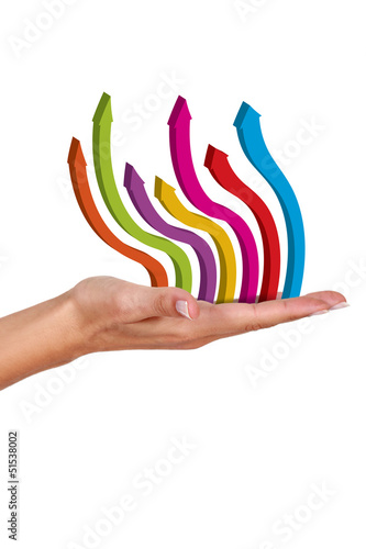 Photo: Arrows rising from an open hand Arrows rising from an open hand