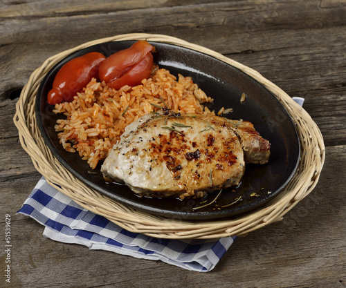Photo: Rice With Pork Meat Rice With Pork Meat