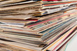Stack of old vinyl records