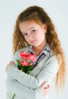 The girl  with an alstromeriya