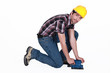 Foto: Tradesman using a sander Tradesman using a sander