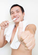 Man Brushing His Teeth