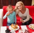 Family in cafe