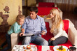 Family in cafe
