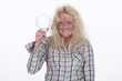 female electrician burnt after shock holding a bulb